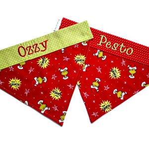 Personalized Grinchmas Holiday Dog Bandana, Custom Christmas Dog Scarf, Dog Gift