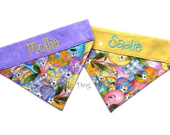 Personalized Easter Dog Bandana, Easter Egg Dog Collar Bandana, Over the Collar Pet Scarf, "Easter Eggs"
