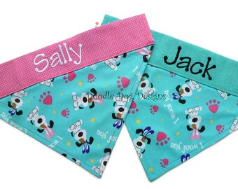 Personalized Easter Dog Collar Bandana, Monogrammed Over the Collar Pet Scarf, Dog Gift, "Easter I Woof You"