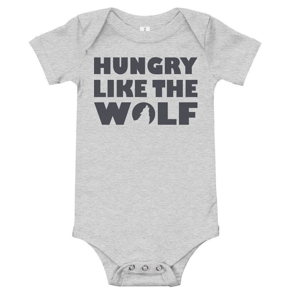 Hungry like the wolf | Funny baby onesie, baby shower gift, 1980s baby shower, 1980s baby clothes