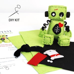 DIY Felt Zombie Kit - Sewing Kit - Includes Pattern and Supplies - Halloween Craft
