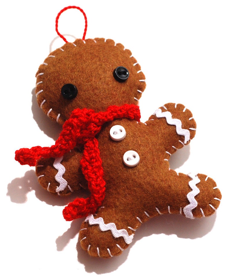 DIY Gingerbread Man Ornament PDF Pattern Christmas Decoration Wool Felt Pattern Felt Gingerbread Men Make a Ginger Boy and Girl image 2