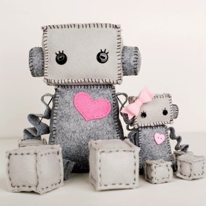 Large Huggable Robot with a Pink Heart image 5