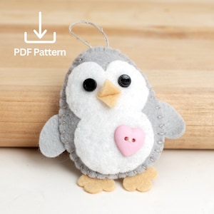 Penguin Ornament DIY Pattern, Felt Sewing Pattern, Printable Instructions, Crafting & Creating