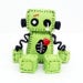 Zombie Robot Plush with Stitches and a Red Heart - Halloween Decor - Gift Idea 