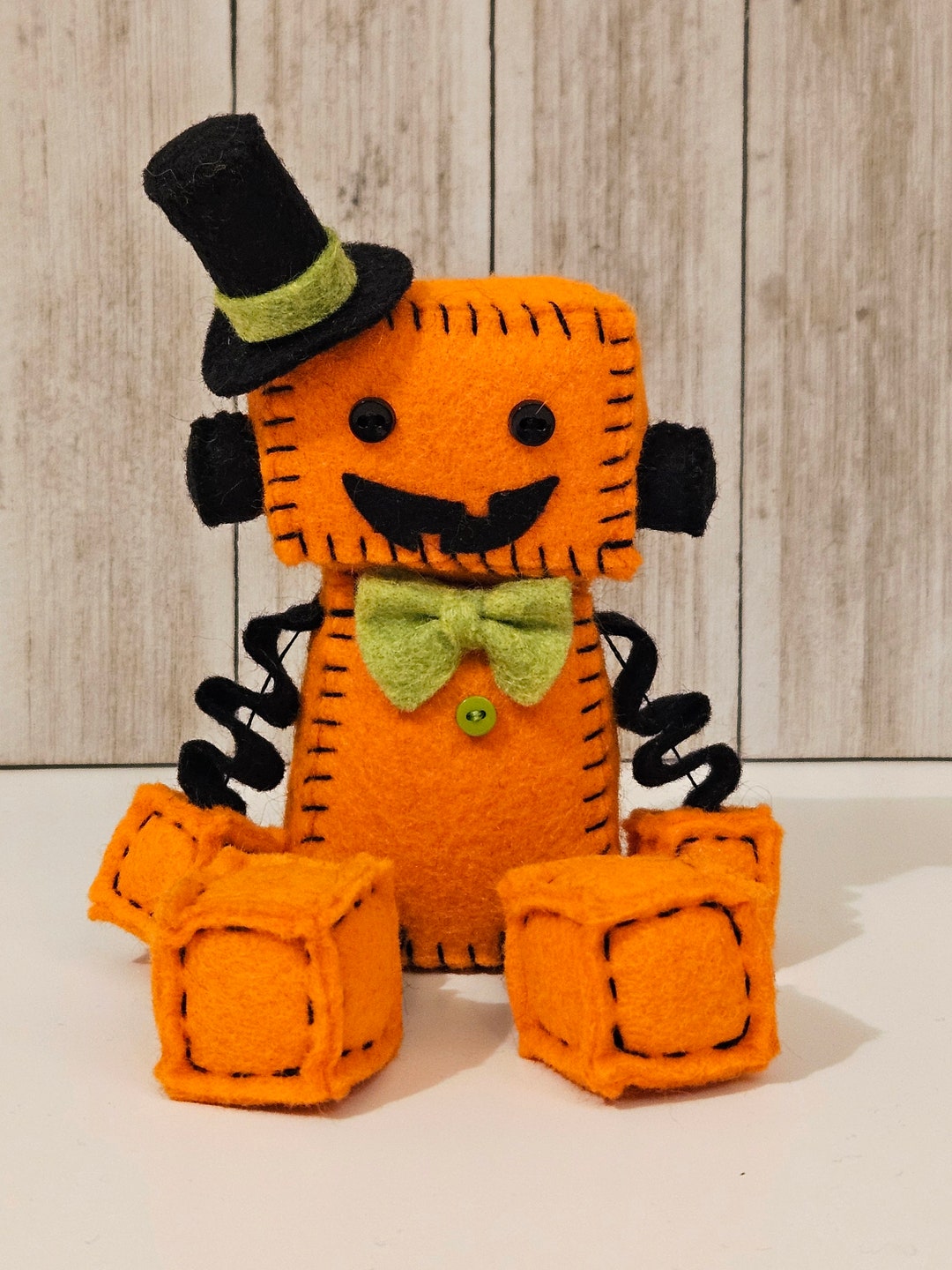 Halloween Pumpkin Robot - Jack O' Lantern - Plush Felt Robot Gift - Etsy