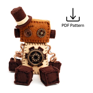 Steampunk Robot Pattern PDF - Instant Download - DIY Sewing Project