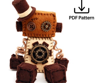 Steampunk Robot Pattern PDF - Instant Download - DIY Sewing Project