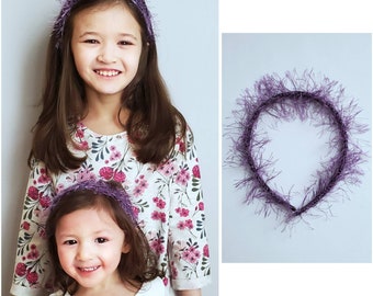Fuzzy Purple Multicolor Headband
