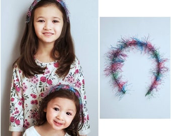 Fuzzy Rainbow Multicolor Headband