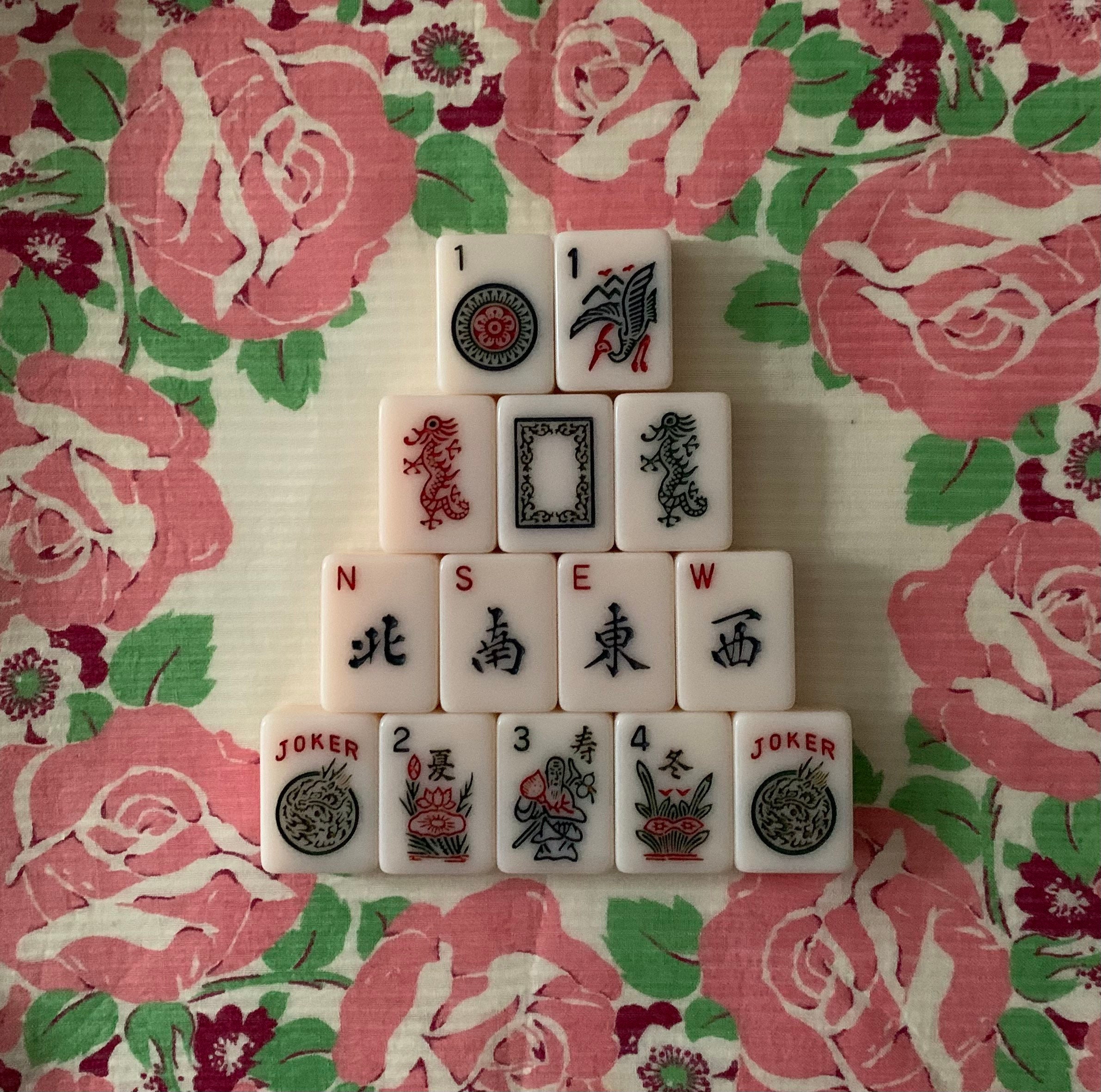 Vintage PINK Cardinal Mah Jongg Set - 152 Pale Pink Tiles
