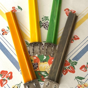 Vintage CRISLOID Mah Jongg Bakelite racks, citrus palette - classic & fab