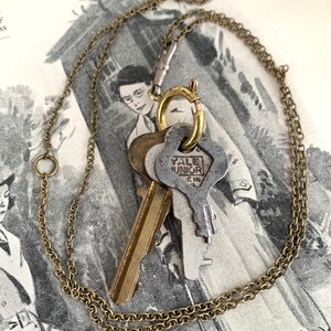Vintage Key Collage Necklace - a Mixed Metals Melange, YALE JUNIOR - Etsy