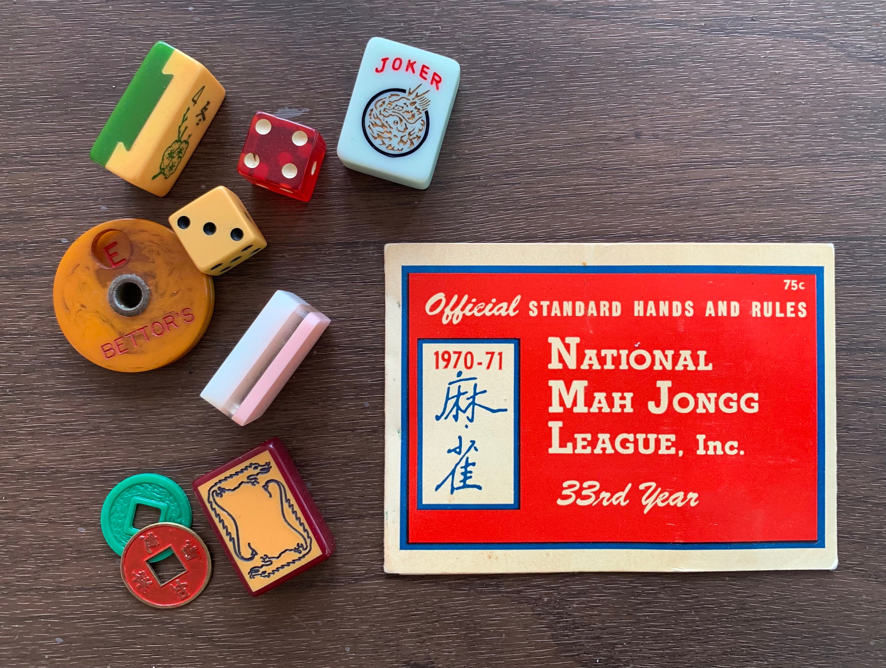 Vintage 1970-71 National Mah Jongg League Official Card Standard