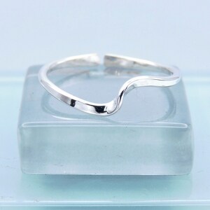 Silver Wave Toe Ring, 1.3mm Wide Sterling Silver Wave Toe Ring, Adjustable Stacking Ring