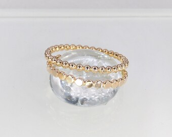 Handmade Sterling Silver Beaded Stacking Ring – 1.5mm Thin, Size Adjustable, Perfect For Layering