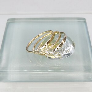 3 Gold Toe Rings, Adjustable Hammered, Twisted, & Smooth Stacking Toe Rings, 1mm Wide 14K Gold Filled Toe Ring Set image 3