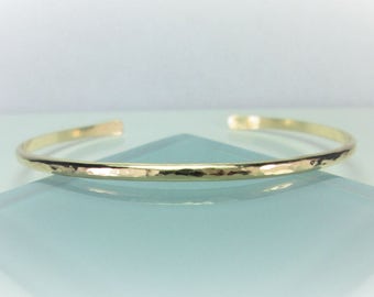 Gold/Rose Gold/Silver Hammered Cuff Bracelet, Choice of 7 Sizes and 3 Widths; Gold Filled, Rose Gold Filled, or Sterling Silver Bracelet