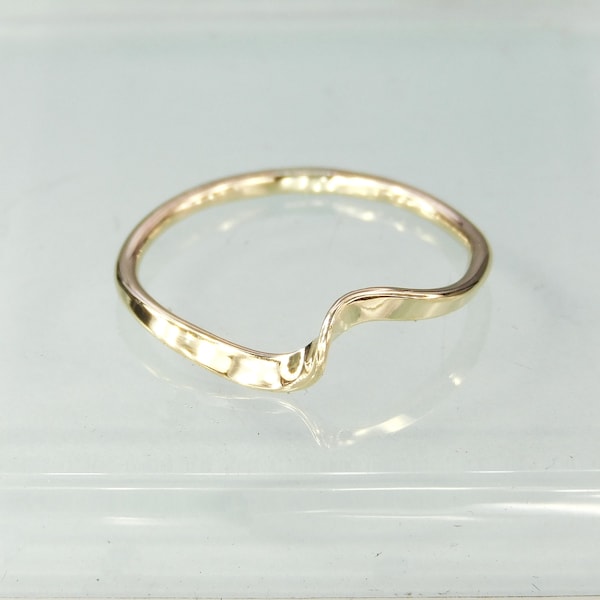 Gold or Rose Gold Wave Ring, 1.3mm Wide 14K Gold Filled or 14K Rose Gold Filled Wave  Ring, Gold or Rose Gold Twisted Stacking Ring