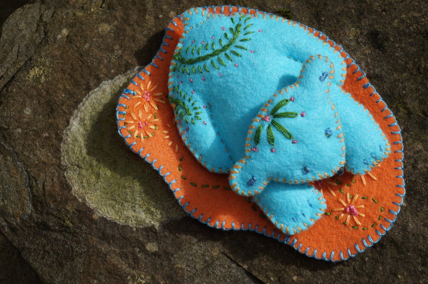 Blue Bear With Rug Embroidered Felt Instructions Pattern Instant Pdf ...