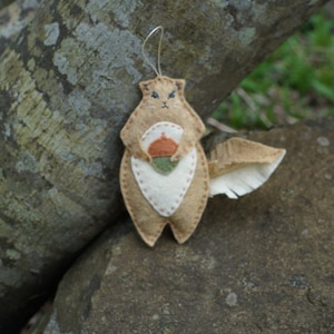 Squirrel pattern instant pdf download handmade woodland animal felt plushy