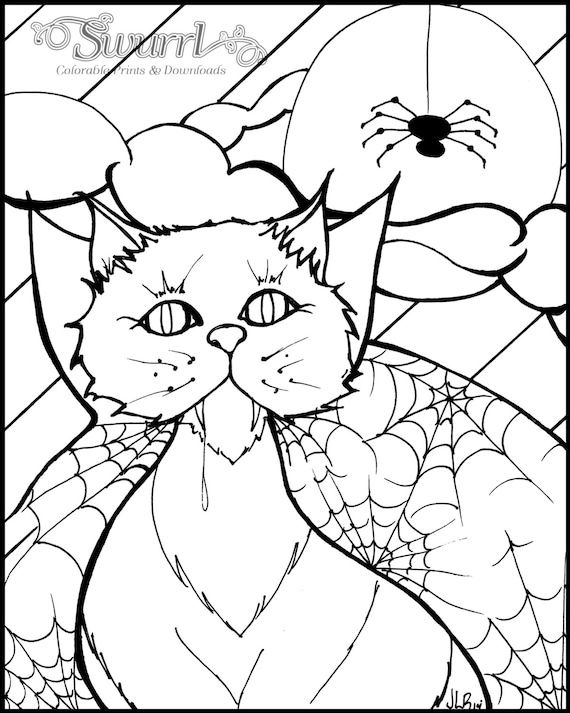 Items similar to Instant Digital Download Coloring Page Kitty Vampire