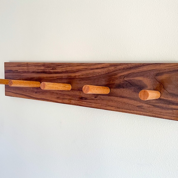Wood Coat Rack With Dowels Etsy