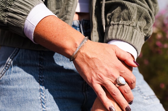 Chunky Sterling Silver Cuff // Hand Stamped