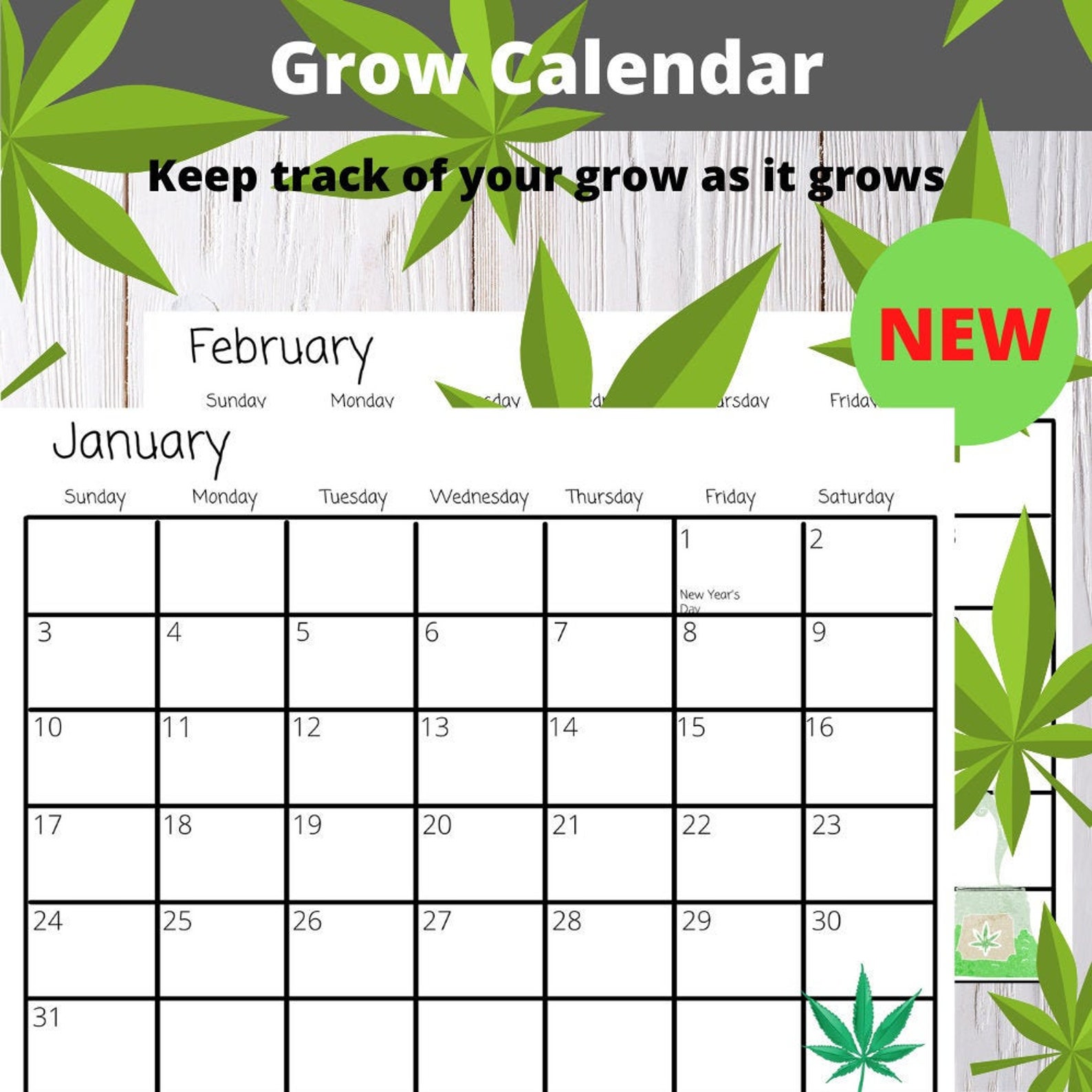 Cannabis Grow Calendar Printable 2024 CALENDAR PRINTABLE