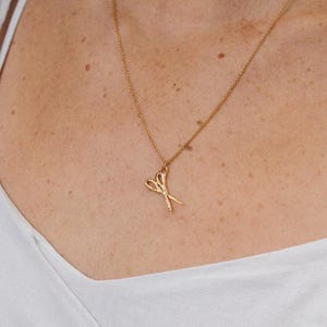 Gold Plated Scissors Necklace