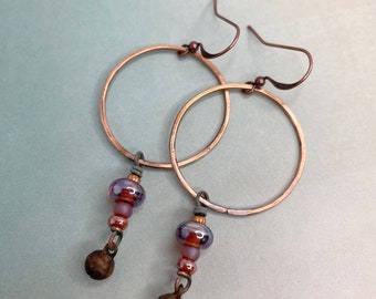 Bronze Hoop Earrings Beach Vacation Spring Summer Contents Jewelry