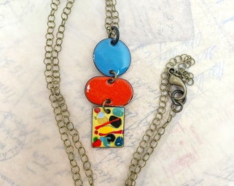 Artisan Enamel Colorful Necklace at Contents Jewelry