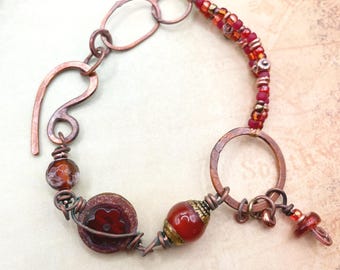 Handcrafted Beaded Bracelet at Contents Jewelry: Earthy, Rustic, Copper, Eclectic and Fun