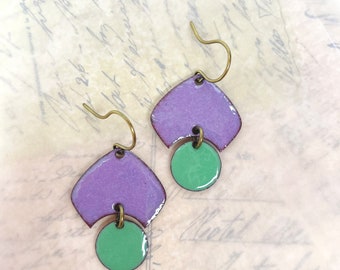 Modern Artisan Enamel with Mauve Purple and Willow Green at Contents Jewelry