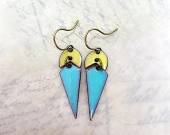 Itty Bitty Small Colorful Artisan Enamel Earrings at Contents Jewelry