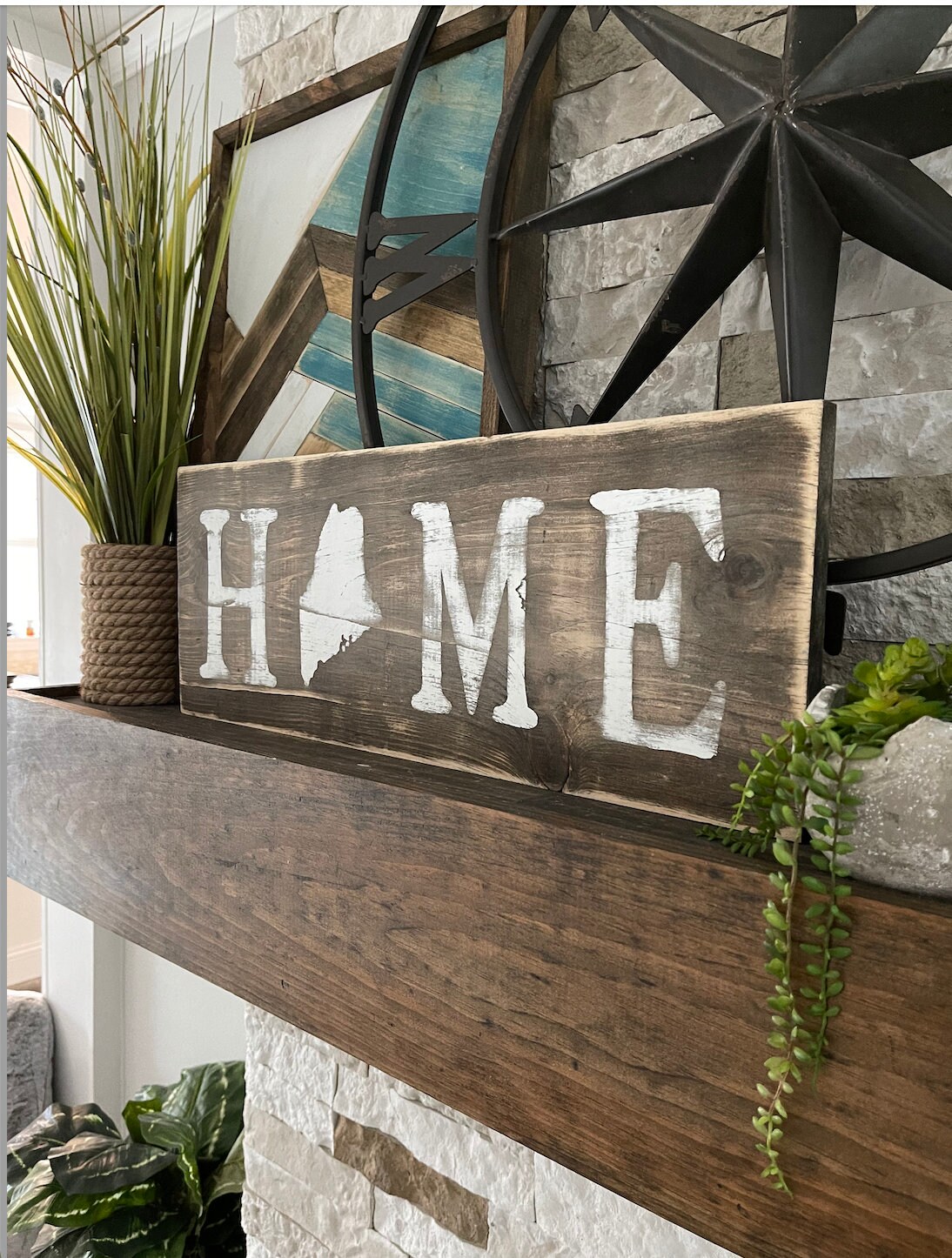 locally handcrafted and created GREAT GIFT! Maine HOME sign