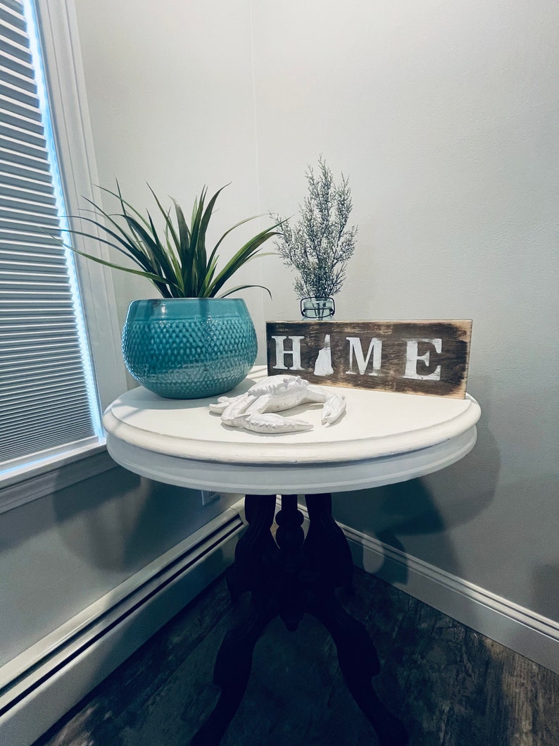 Rustic distressed mini New Hampshire NH HOME sign with state outline cabin decor rustic decor NH New Hampshire signage