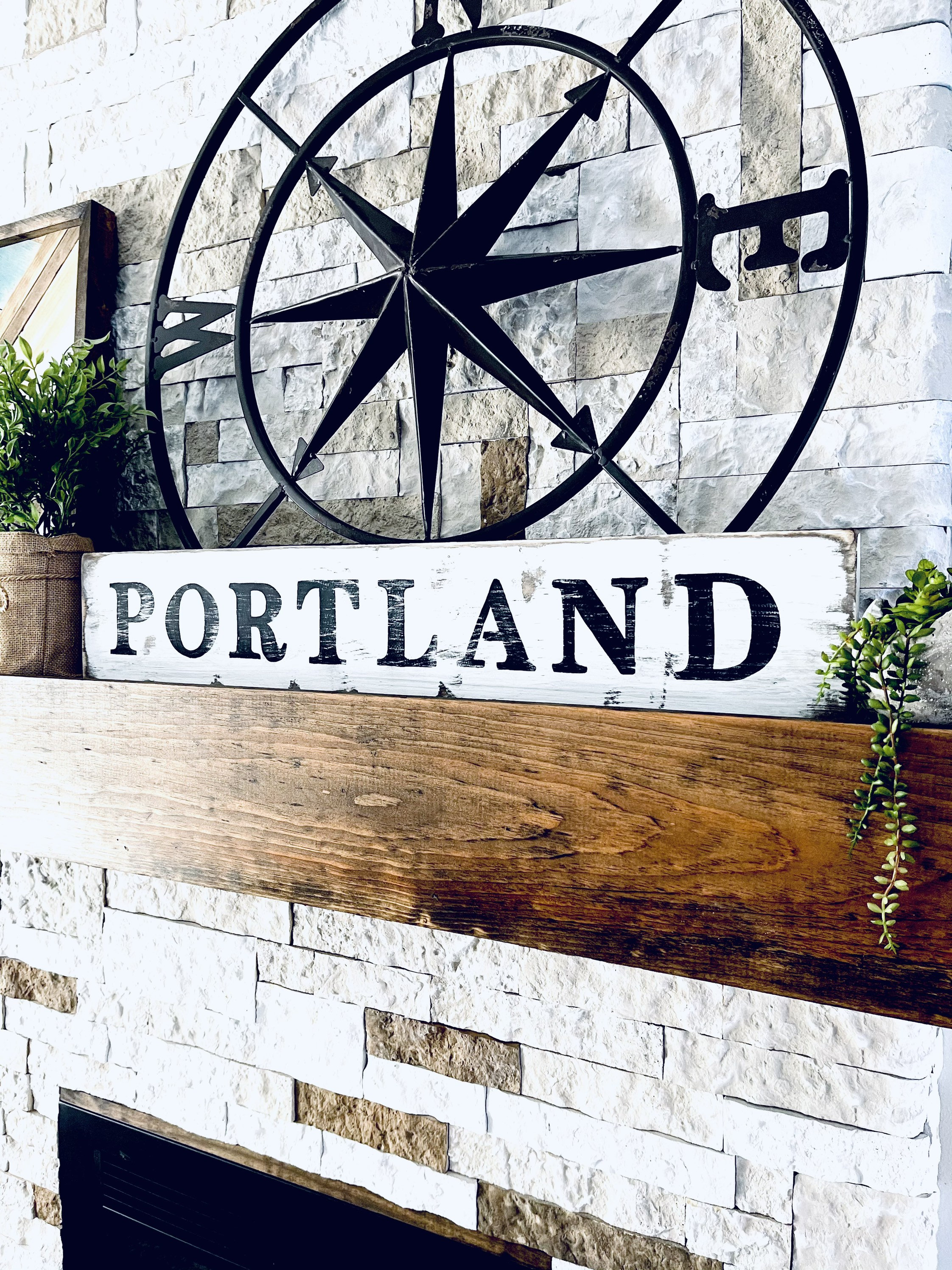 Portland Maine Portland ME sign custom signs Maine town Etsy
