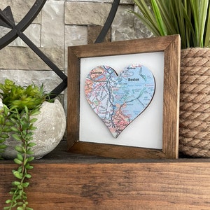 Boston heart map - Boston sign - Boston gifts