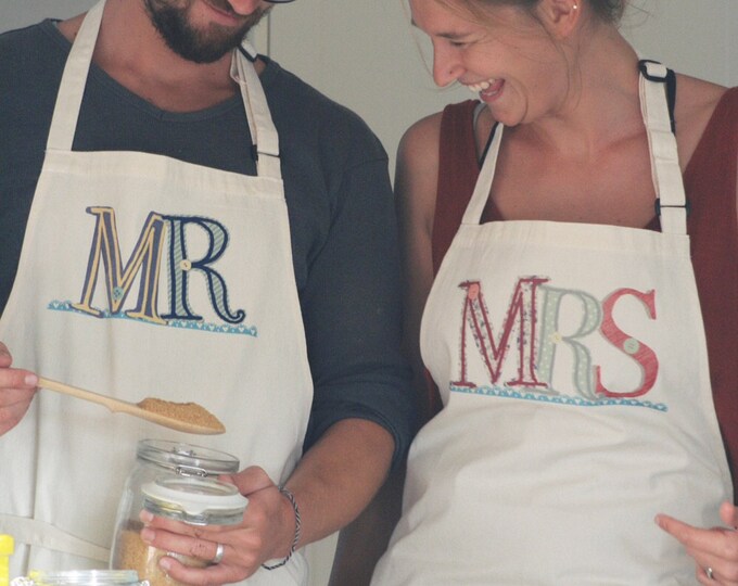 MR & MRS APRONS his and Hers Wedding/anniversary/birthday Gift - Etsy
