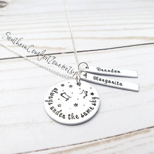 Long Distance Relationship Necklace - Hand Stamped Jewelry - Military Jewelry - Army Navy Air Force Marines - Deployement - Love  Girlfriend