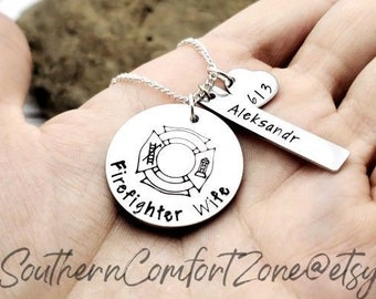 Firefighter Necklace - Firefighter Wife - Firefighter Girlfriend - Firefighter Mom - Fireman - Fireman Wife Jewelry - My Hero Necklace