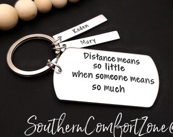 Long Distance Relationship Deployment - Army Navy Marines Air Force - Girlfriend Wife - Separation - Couple - Love - Metal Stamped Necklace