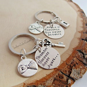 Long Distance Relationship Deployment - Army Navy Marines Air Force - Girlfriend Wife - Separation - Couple - Love - Metal Stamped Necklace