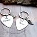 Cowboy and Angel His and Hers Keychain - Couple - Boyfriend Girlfriend - Country - Valentines - Anniversary - Hand Stamped PErsonalized