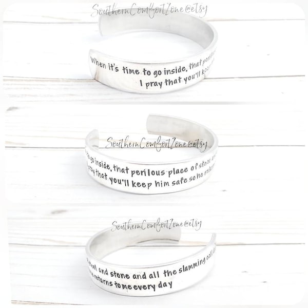 Correctional Officer Prayer Bracelet - Jewelry Cuff - LEO - Wife Girlfriend Mom - No guns Just Guts - Police - Prison - Hand Stamped Custom