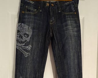 bling skull jeans