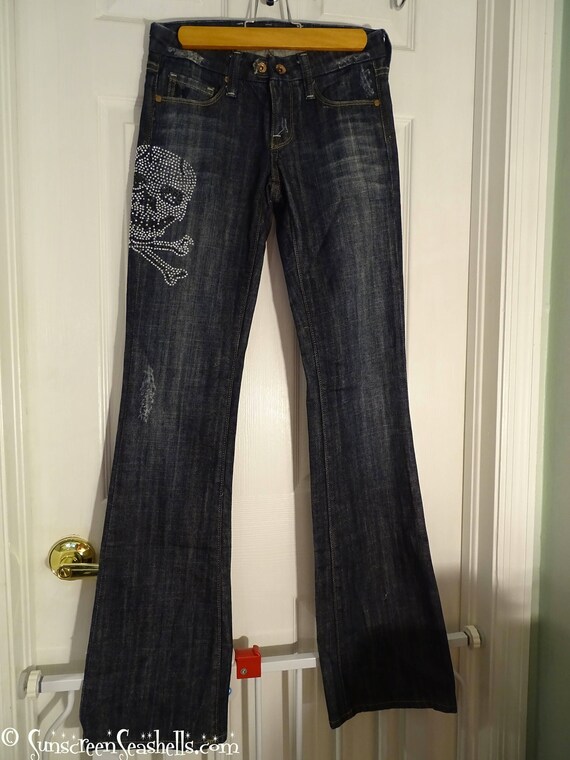 bling skull jeans