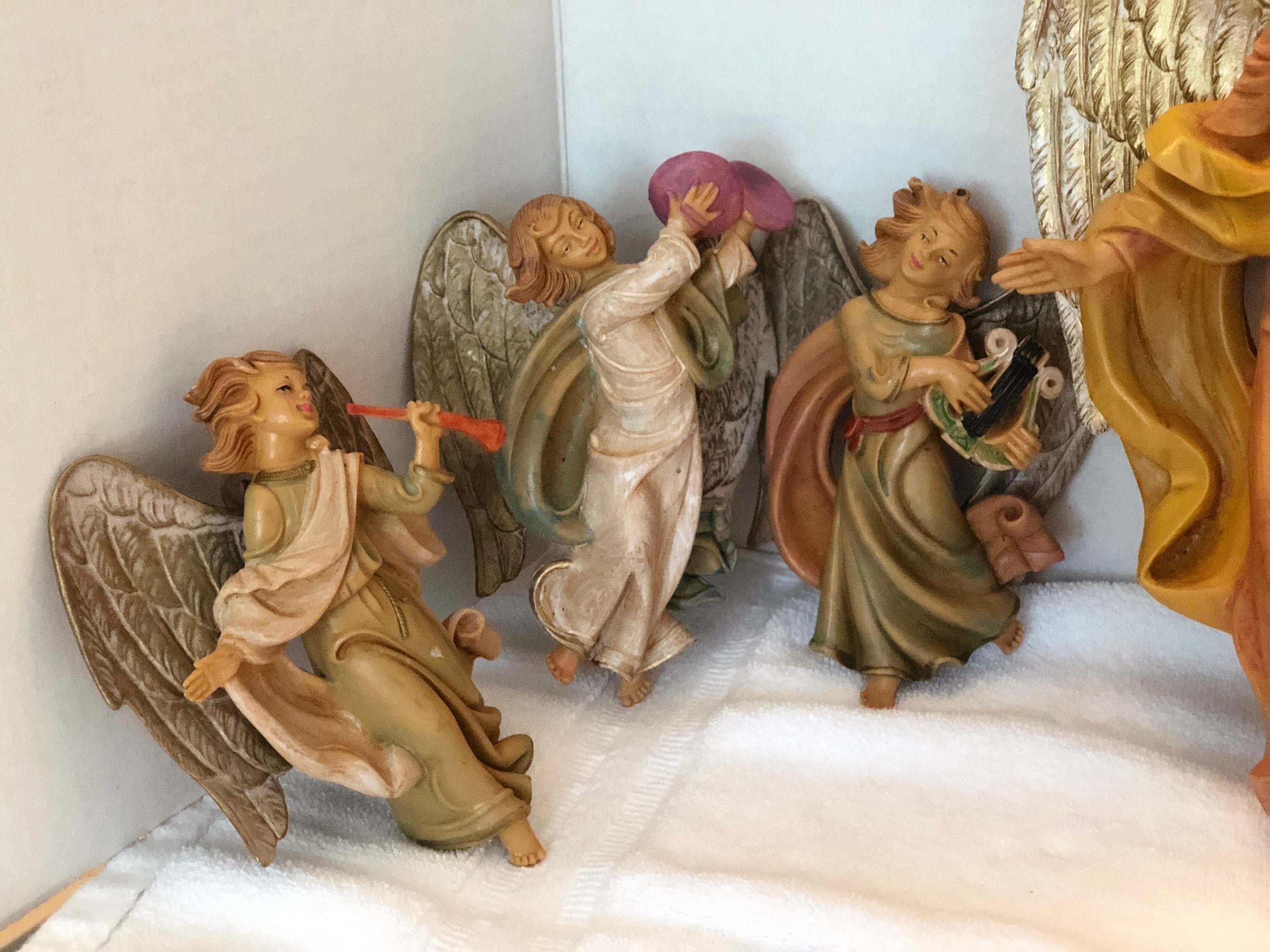 Vintage Fontanini Depose Italian Angels (7) RARE full set of Made in