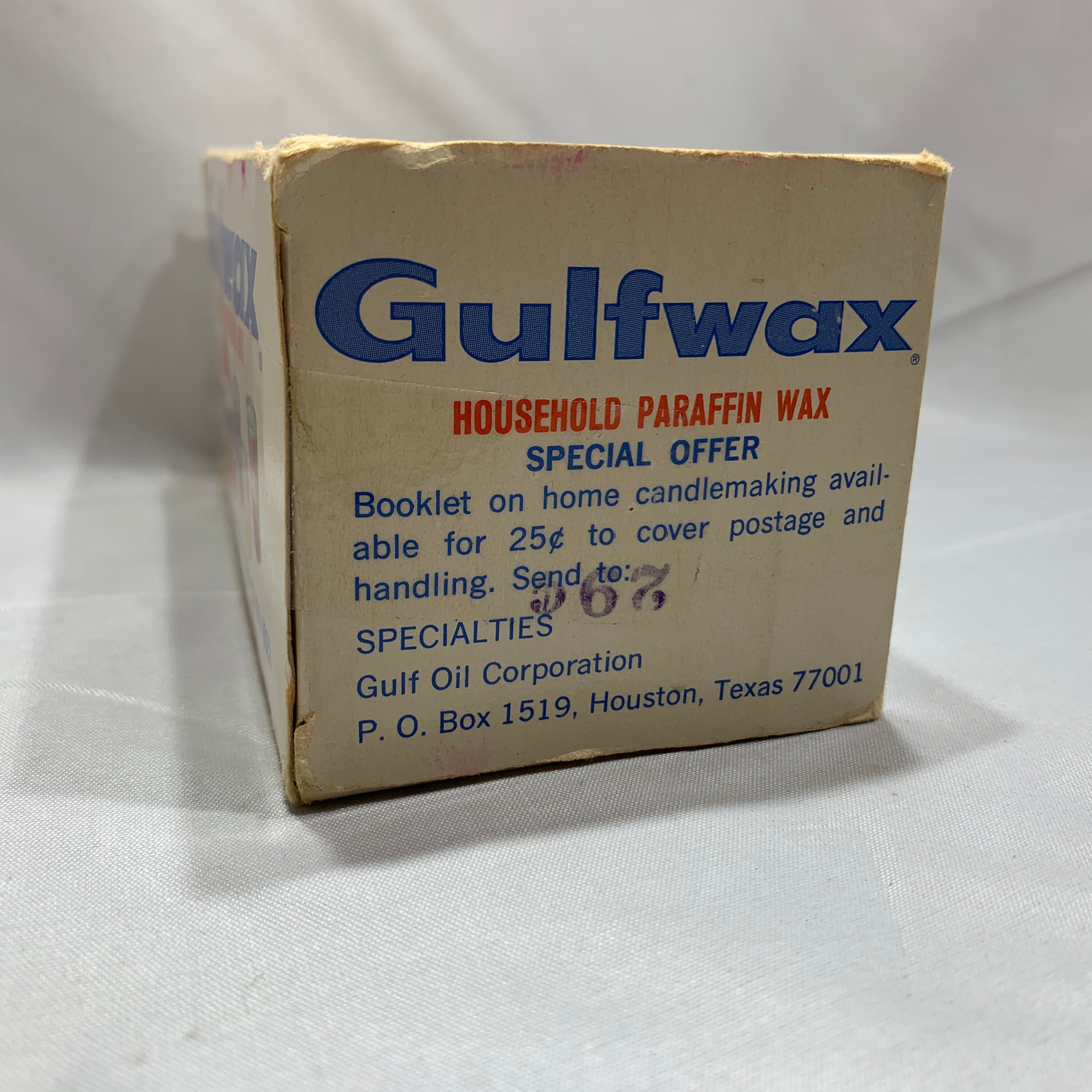 1950s Gulfwax Household Paraffin Wax Vintage Gulf Oil & Gas Paraffin